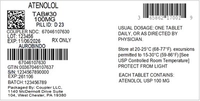 Label (65862 170 01 Atenolol 100mg 67046 1076 30)